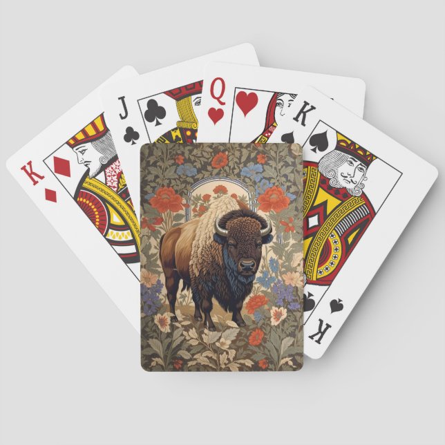 Jeu De Cartes Bison élégant William Morris inspiré (dos)