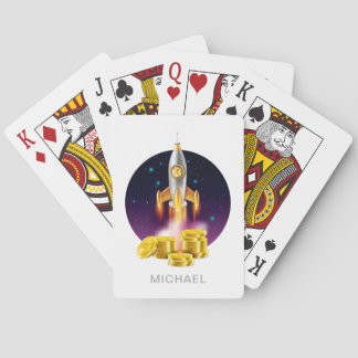 Jeu De Cartes Bitcoin Space Rocket Crypto BTC Nom personnalisé