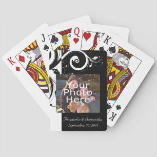 Jeu De Cartes Black and White Swirl avec photo couleur