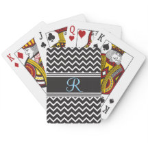 Black | Blanc Chevron gothique Zigzag Monogramme