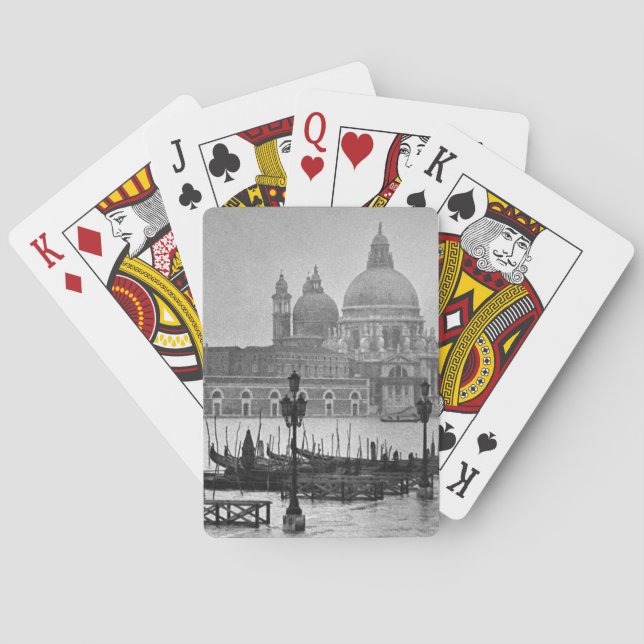 Jeu De Cartes Black Blanc Grand Canal Venise Italie Voyage (dos)