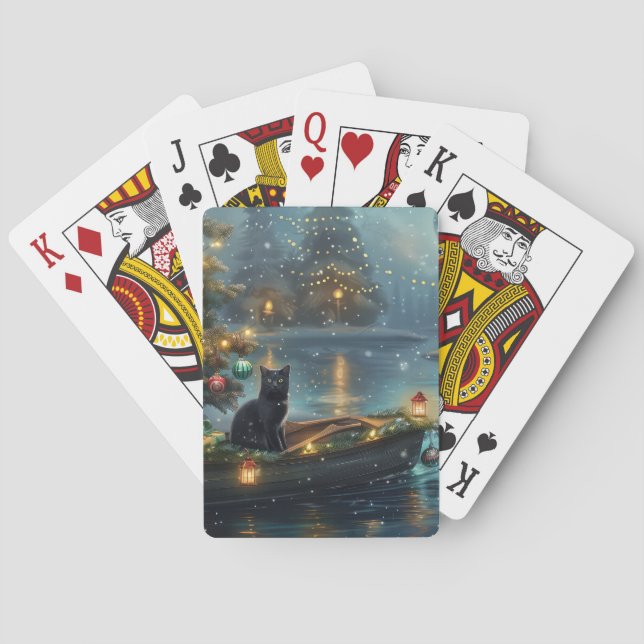 Jeu De Cartes Black Cat Noël Festive Voyage (dos)