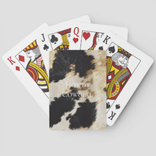 Jeu De Cartes Black Cream Gold Western Cowhide