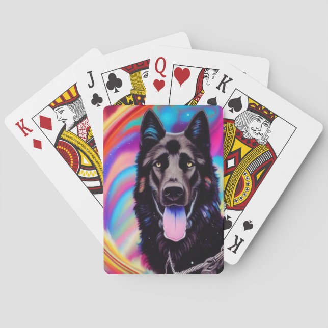 Jeu De Cartes Black German Shepherd (dos)