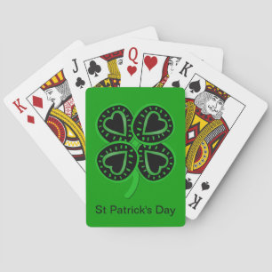 Jeu De Cartes Black Green Clover Heart St Patrick Green P Cartes