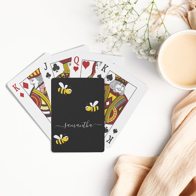 Jeu De Cartes Black happy bumble abeilles été fun nom de l'humou (Créateur téléchargé)