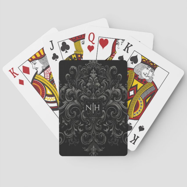 Jeu De Cartes Black Ornate Victorian Gothic Mariage (dos)