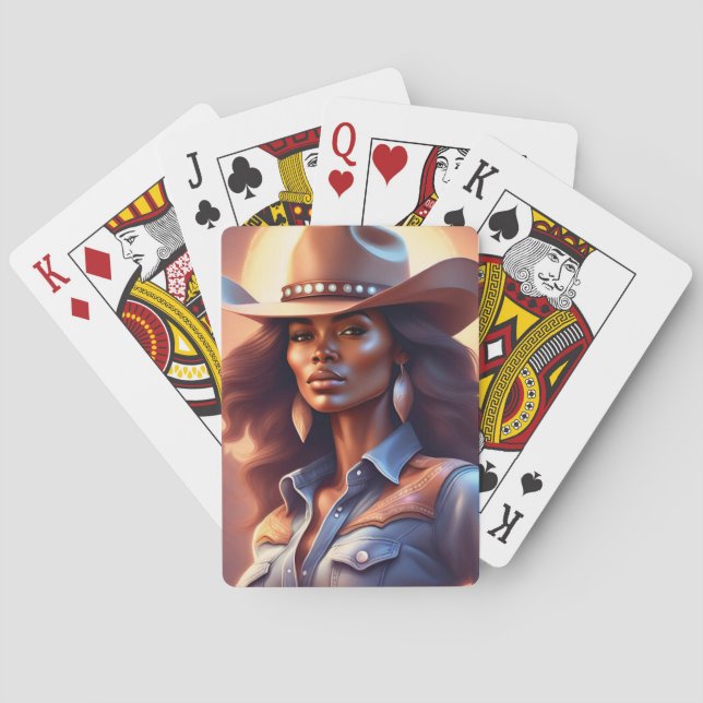 Jeu De Cartes Black Western Cowgirl Denim (dos)