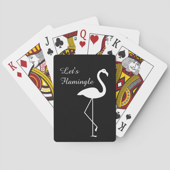 Jeu De Cartes Black & White Flamingle Poker Cartes (dos)