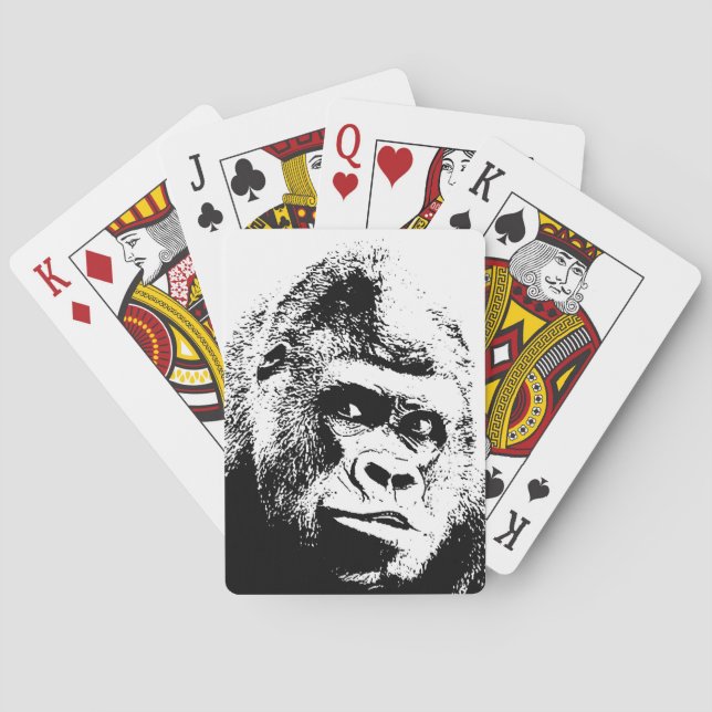 Jeu De Cartes Black White Pop Art Gorilla (dos)