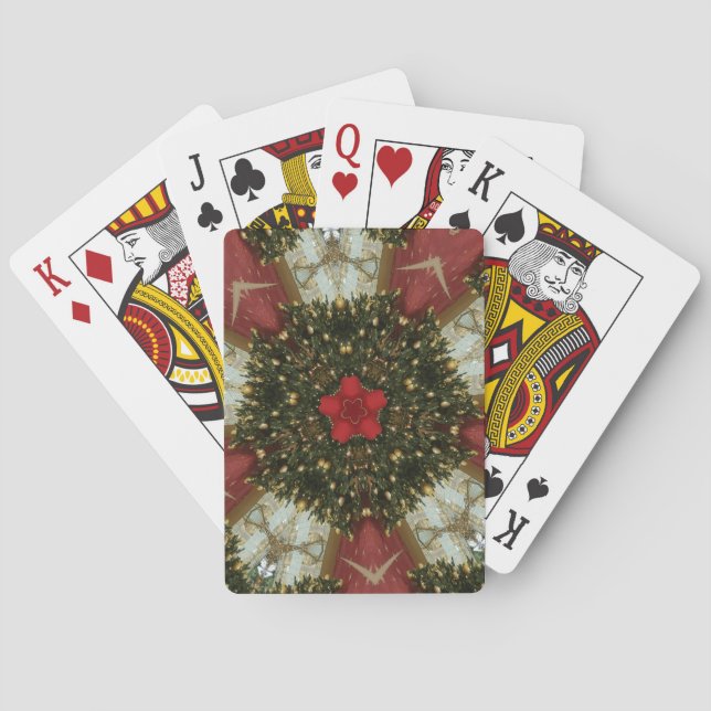 Jeu De Cartes Black Wreath Red Green Gold avec Red Star (dos)