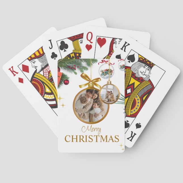 Jeu De Cartes Blanc moderne Joyeux Noël meilleur classique (dos)
