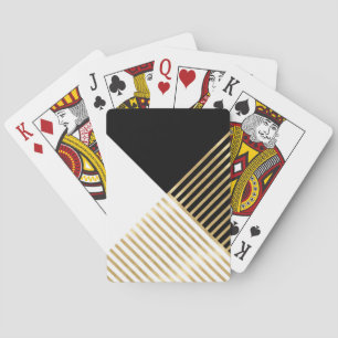 Jeu De Cartes Blancs d'or géométrique noir moderne