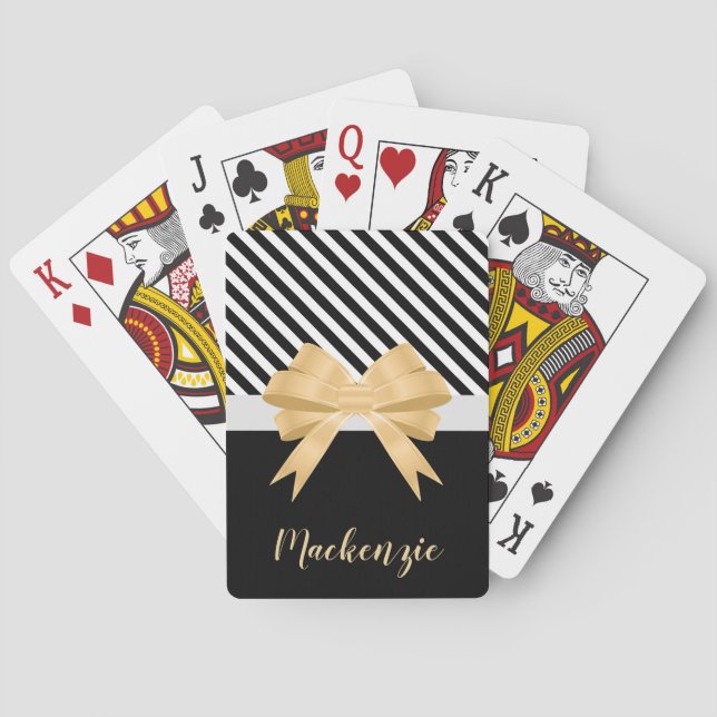 Jeu De Cartes Blancs noirs Goldem Bow (dos)