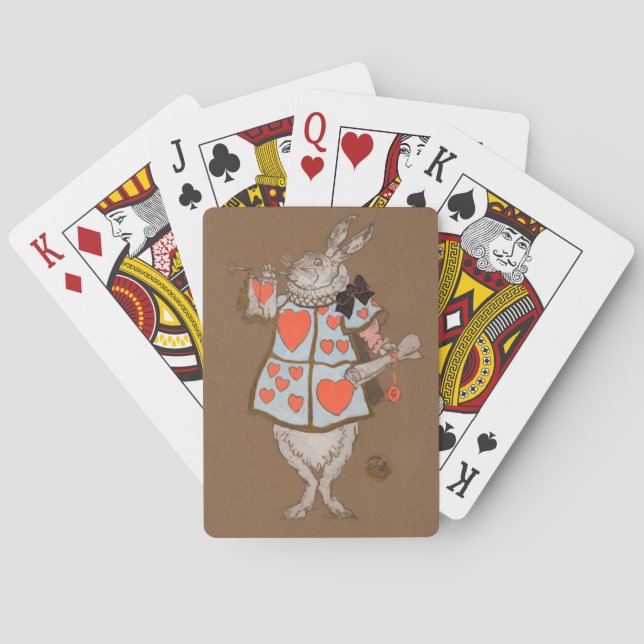 Jeu De Cartes Blancs Rabbit Alice Art Jouer Cartes | Wonderland (dos)