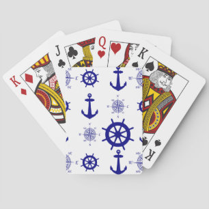 Jeu De Cartes Bleu Blanc Nautique Bateau Côtier
