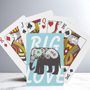 Jeu De Cartes Bleu-clair mignon élégant de conception d'éléphant