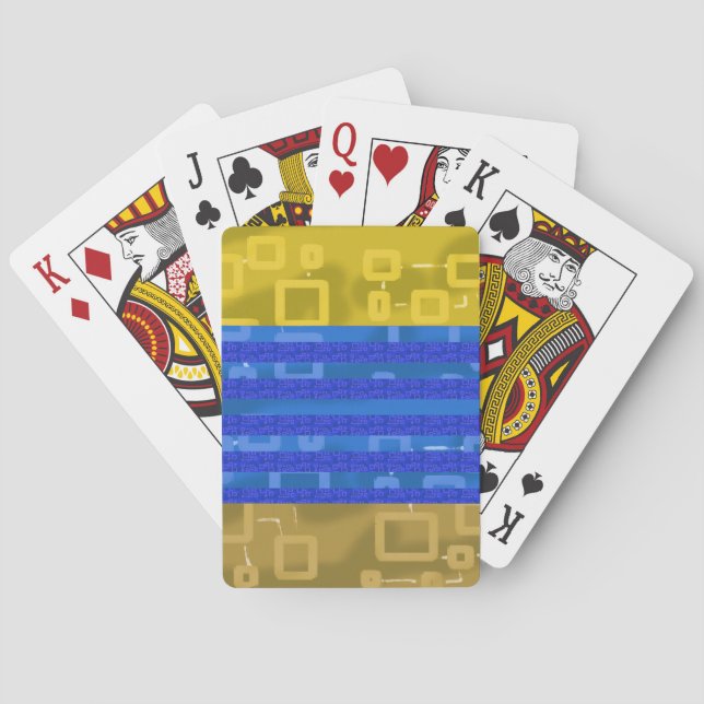 Jeu De Cartes Bleu cool Chic Bleu Grandes géométriques (dos)