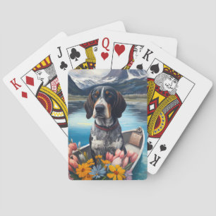 Jeu De Cartes Bleu Coonhound sur une pagaie : une aventure Pitto