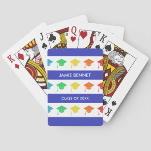 Jeu De Cartes Bleu des bandes et des maquettes Nom personnalis