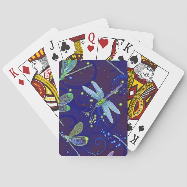 Jeu De Cartes Bleu des libellules (dos)