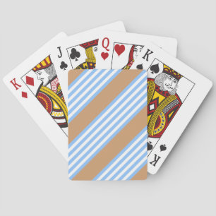 Jeu De Cartes Bleu et blanc cinq bandes motif avec bronze