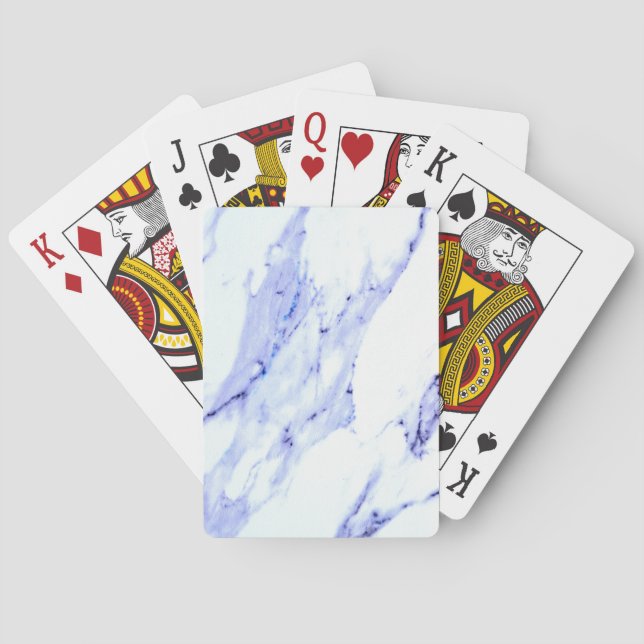Jeu De Cartes Bleu et Marbre blanc (dos)
