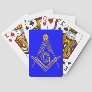 Jeu De Cartes bleu et or maçonniques de cartes