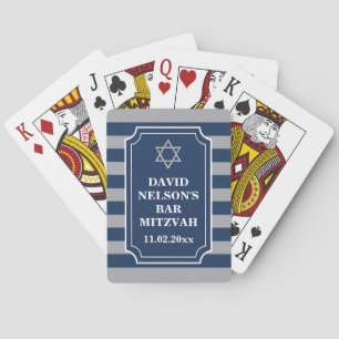 Jeu De Cartes Bleu, Gris Barre Barre Mitzvah Jouer Cartes
