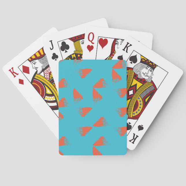 Jeu De Cartes Bleu, orange, dynamique, motif géométrique tendanc (dos)