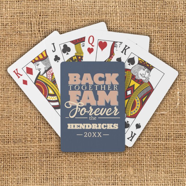 Jeu De Cartes Bleu, soumission Family Reunion personnalisée Lect (Family Reunion Quote laying cards)