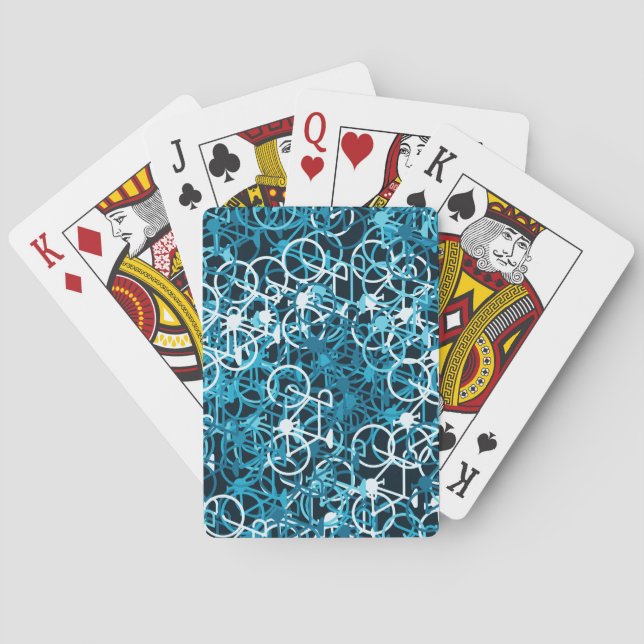 Jeu De Cartes Bleu Tone Bicycle Thématique Jouer Cartes (dos)