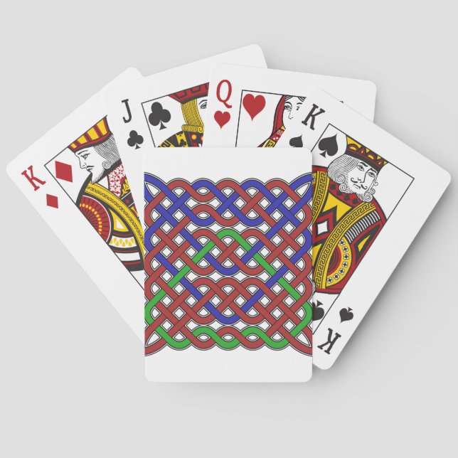 Jeu De Cartes Bleu, vert et rouge céleste noeuds (dos)