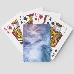 Jeu De Cartes Bleu violet blanc abstrait nuages célestes fumée
