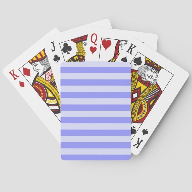 Jeu De Cartes Bleuet nautique et rayures bleues en pastel (dos)