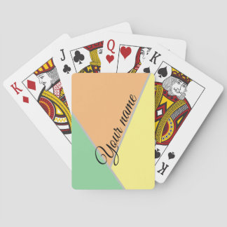 Jeu De Cartes Bloc de couleurs pastel moderne Menthe et pêche No