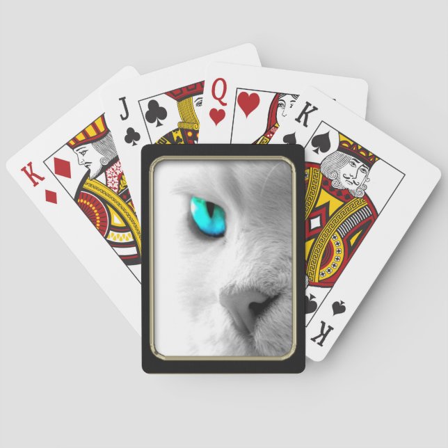 Jeu De Cartes Blue Cat Eye Photo Art Jouer Cartes (dos)