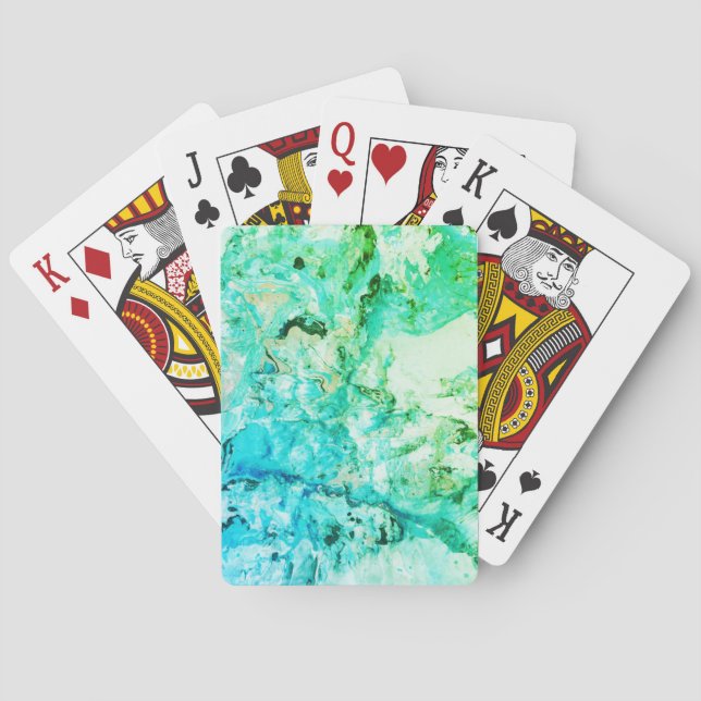 Jeu De Cartes Blue Green Moderne Modèle Abstrait tendance (dos)