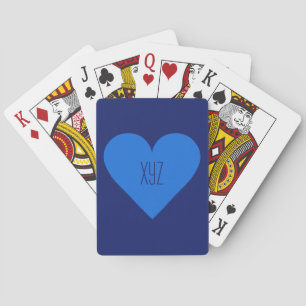 Jeu De Cartes Blue Heart Valentine personnalisées jouer aux cart