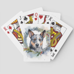 Jeu De Cartes Blue Heeler Christmas Wreath Festive Pup