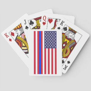 Jeu De Cartes "BLUE LINE MINCE sur le DRAPEAU "