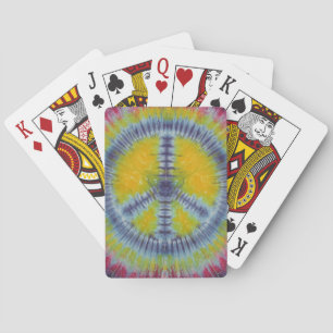 Jeu De Cartes Blue peace Sign Tie Dye Bicycle Playing Cards