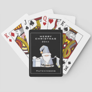 Jeu De Cartes Blue Père Noël Gnome avec Stocker & Gift