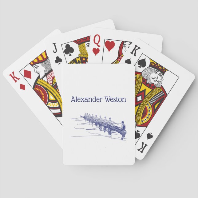Jeu De Cartes Blue Rowing Rowers Team Water Sports #3 (dos)