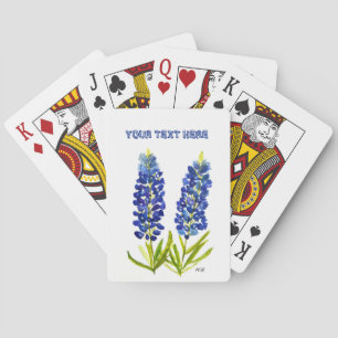 Jeu De Cartes Bluebonnets Fleurs Bleues Texas Aquarelle Florale
