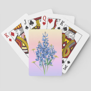 Jeu De Cartes Bluebonnets sur Arrière - plan rose