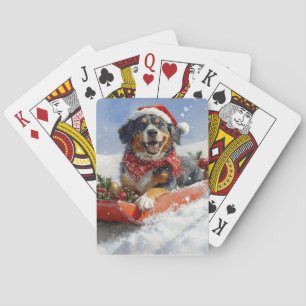 Jeu De Cartes Bluetick Coonhound Dog dans Sledge Noël