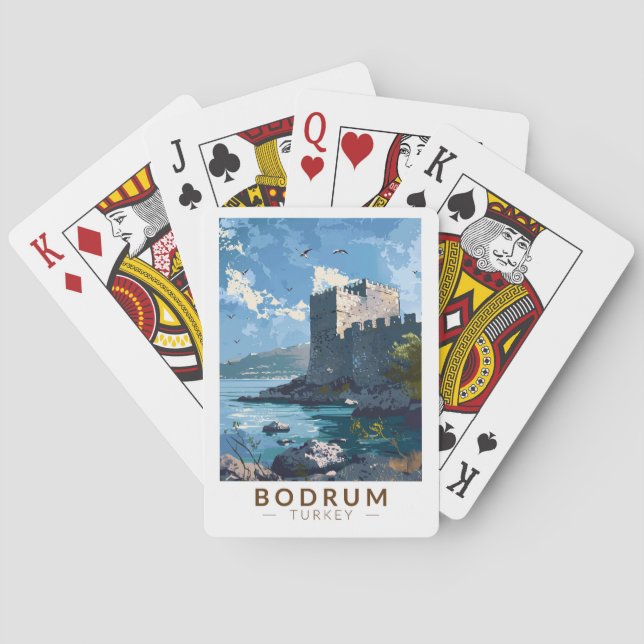 Jeu De Cartes Bodrum Castle Turkey Travel Art Vintage (dos)