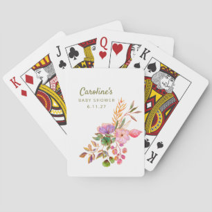 Jeu De Cartes Boho coloré aquarelle Baby shower floral personnal