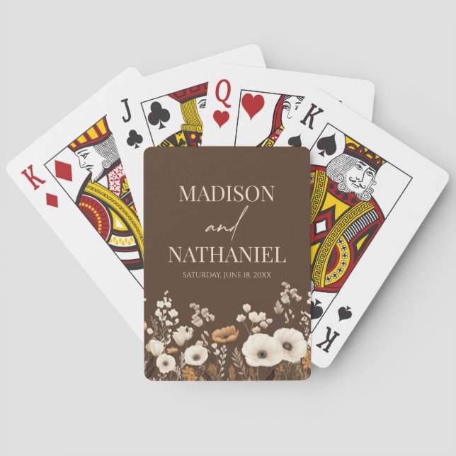 Jeu De Cartes Boho Fleur sauvage Fleur sauvage Floral Jardin Mar (dos)